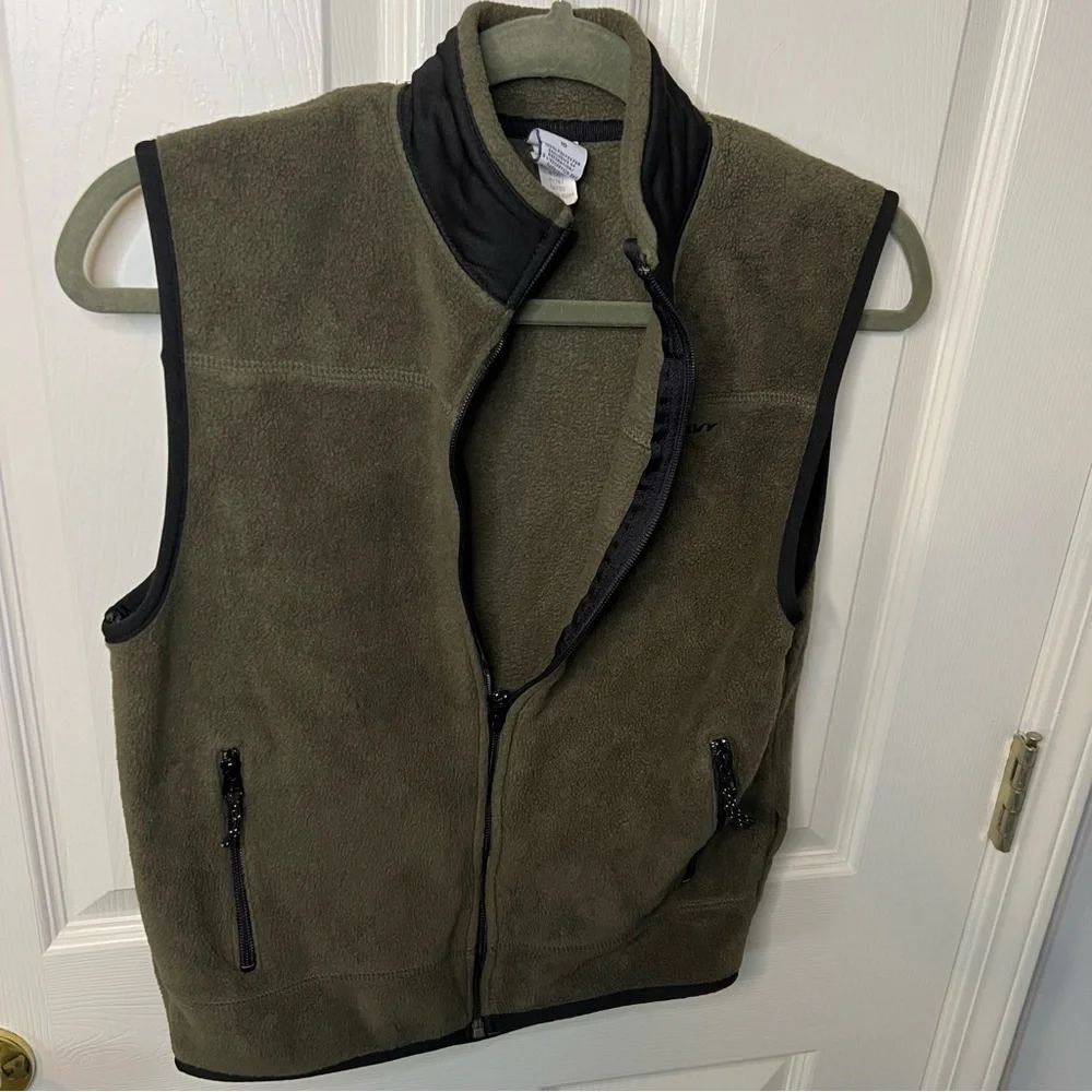 Old Navy Green and Black Vest with Shawl Collar